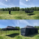 Telts 6x3m melna ar sienām
